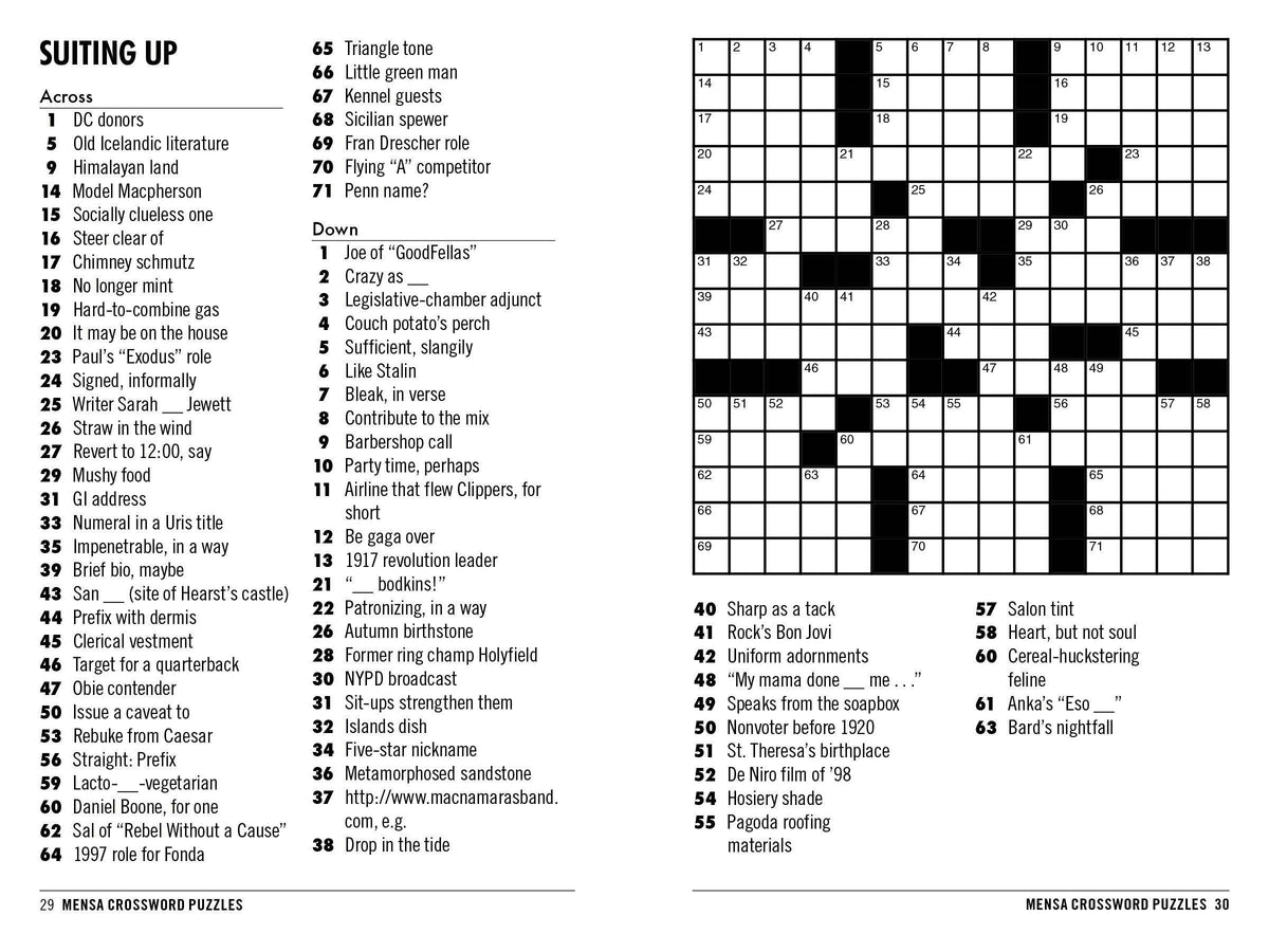 Mensa 10-Minute Crossword Puzzles: Trade Paperback