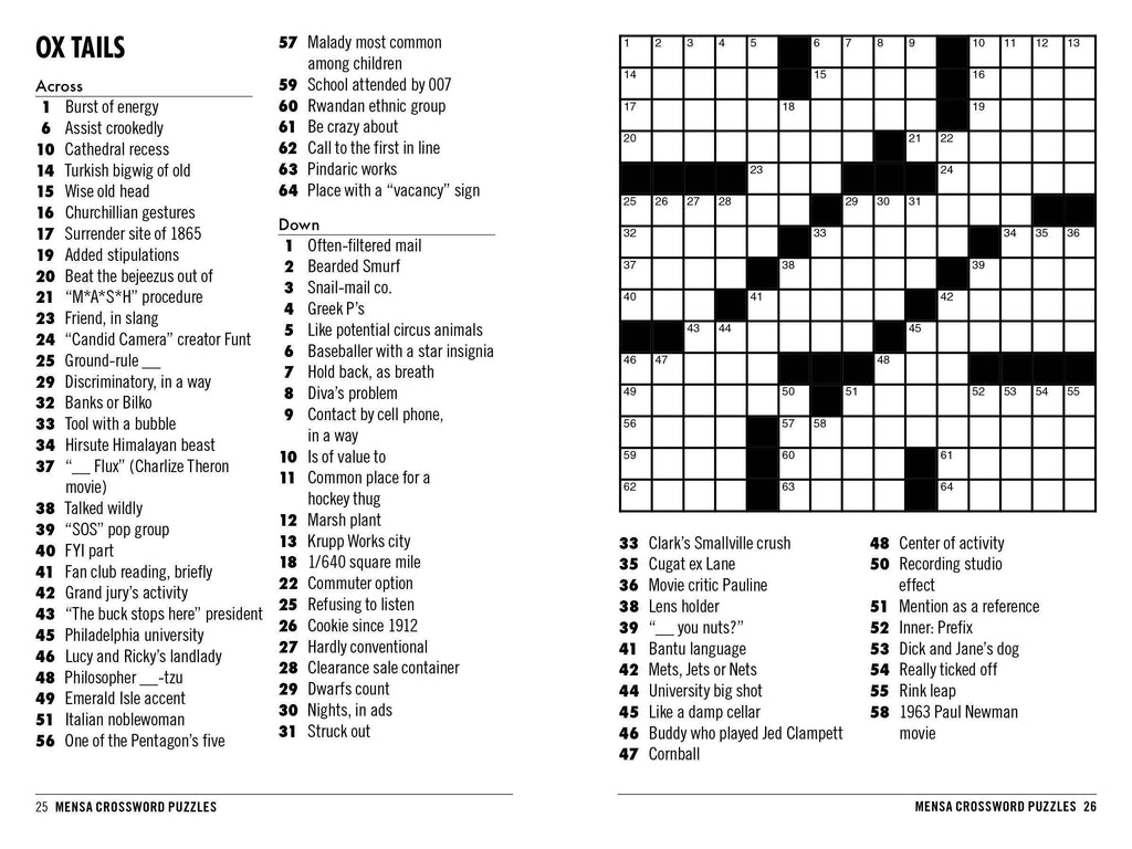 Mensa 10-Minute Crossword Puzzles: Trade Paperback