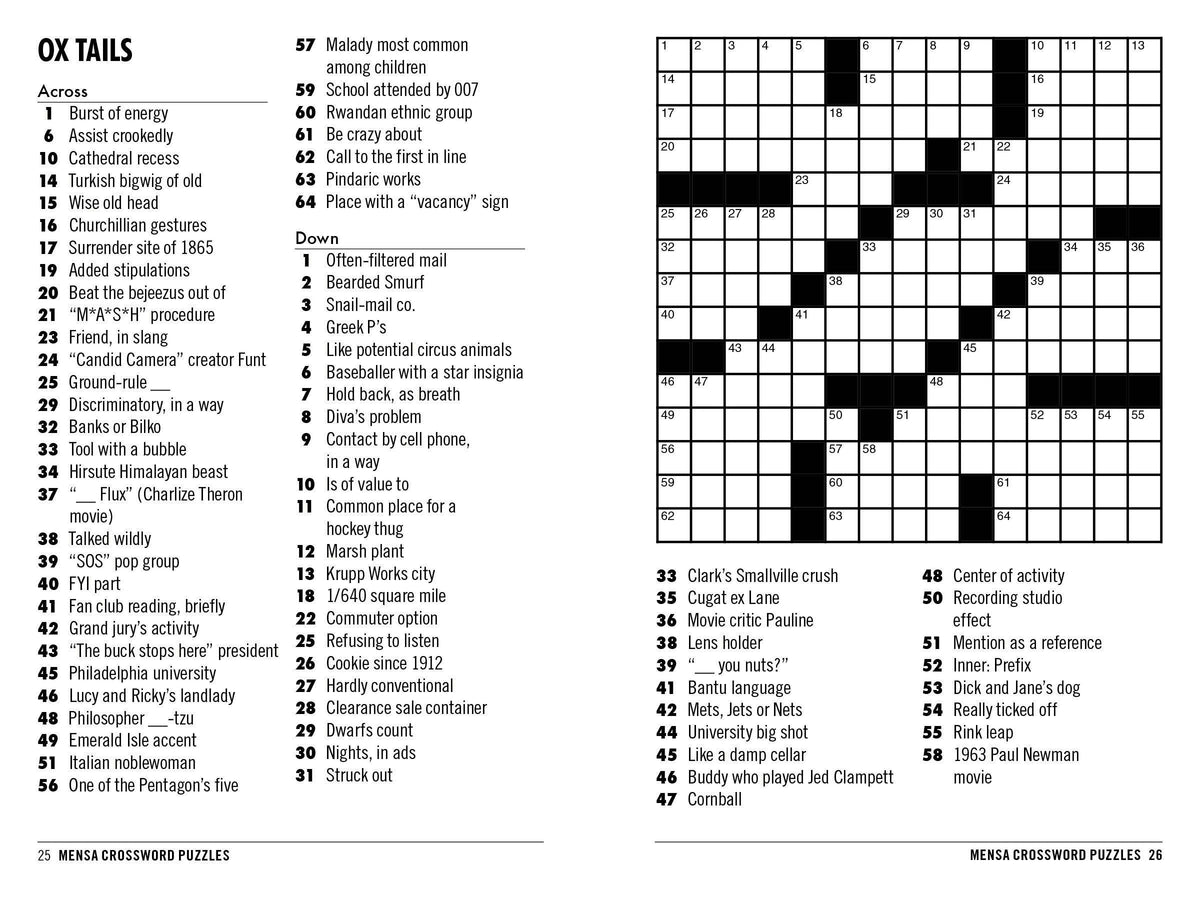 Mensa 10-Minute Crossword Puzzles: Trade Paperback