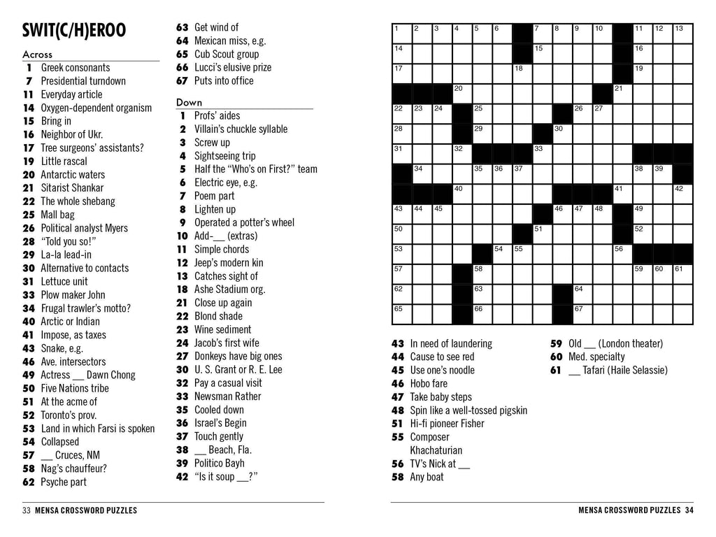Mensa 10-Minute Crossword Puzzles: Trade Paperback